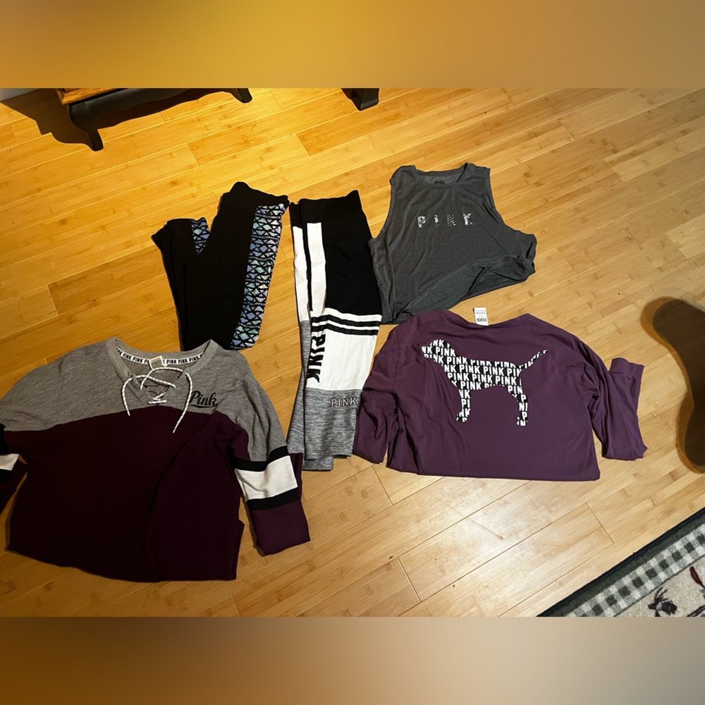 PINK Victoria's Secret Sweatshirts, tank, leggings, t-shirt- Gray, Purple, Black